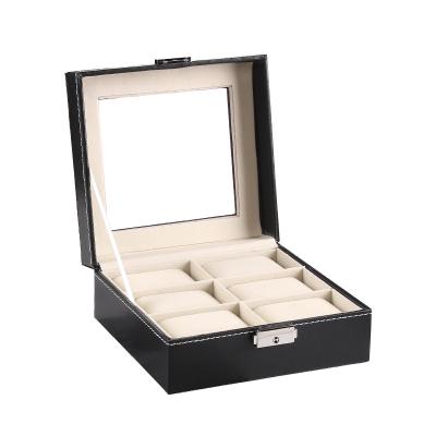 China Watch Storage Pad 6 Custom Watch Box Leather Jewelry Storage Box, Customer Design Leather Watch Case With Lock for sale