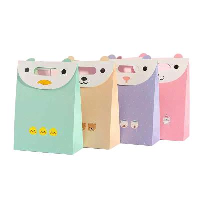 China Fashion Cartoon Flip Portable Gift Bag Sticky Wholesale Recyclable Tote Bag Paper Bag for sale