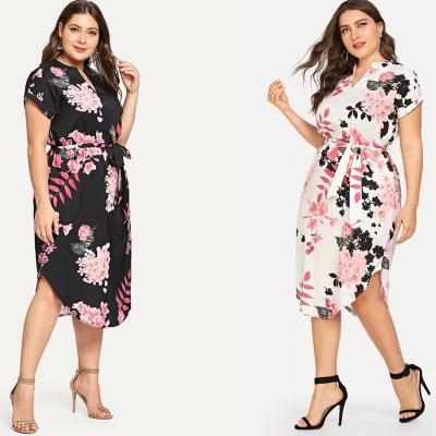 China Sustainable 2022 Women Floral Print Beach Dress Fashion Boho Summer Dresses Ladies Vintage Party Dress Vestidos Plus Size S-4xl for sale