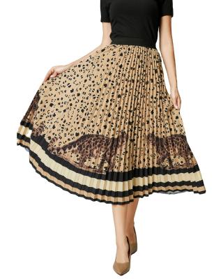 China Hot Sale Fashionable Women's High Waist Pleated Skirt Anti-Static Casual Women Printed Digital Printed Skirt One-Line for sale