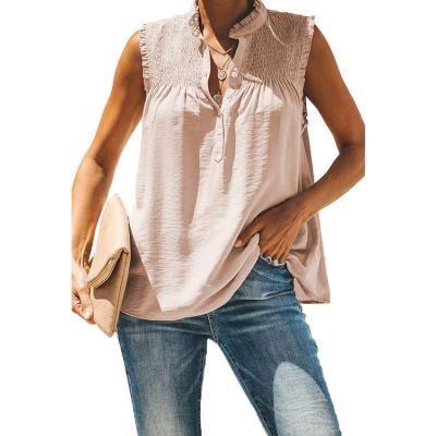 China 2022 Women Elastic Sexy Sleeveless T-shirts Summer Viable Trending Hot Selling Casual Ruffled Tank Tops for sale