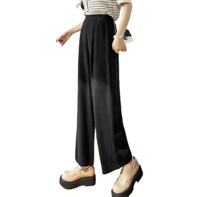 China Anti-Wrinkle Cotton Linen Pants Cool Breathable Wide Leg Pants Elastic Waistband Box Customized Pattern Wholesale Pants for sale