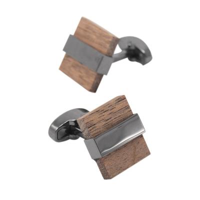 China Hot Selling Metal Fashion Solid Wood Cufflinks For Men's Shirt for sale