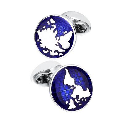 China Wholesale Custom Metal Blue Enamel Card Cufflinks For Men for sale