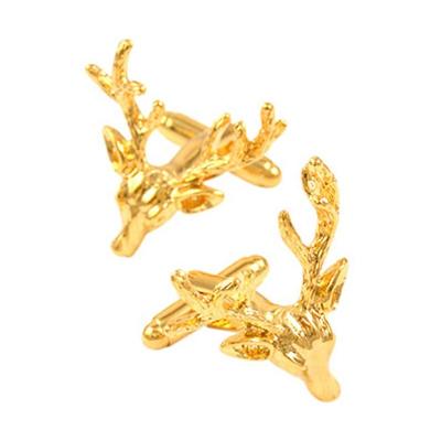 China Luxury Metal Gold Deer Cufflinks For Men for sale