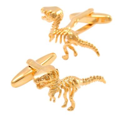 China Metal Novelty Gold Silver Dinosaur Cufflinks For Men for sale