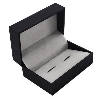 China New Cufflinks Gift Box Storage Case Flannel Handmade Black Jewelery Box High Quality Plastic Paper BOX Special Customization for sale