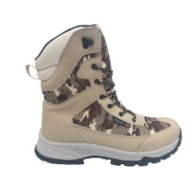 China 2022 Fashion Trend Brown Mid Calf High Quality Soft Synthetic Boots Plush Leather Warm Lace Up Winter Anti-skid Rubber Snow Boots for sale