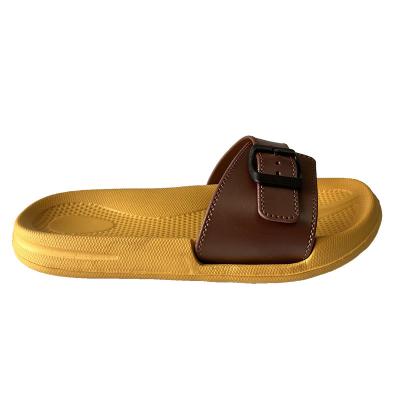 China Anti-Slip Pillow Slides Fashion Double-Loop Casual Slippers Thick Bottom Step On Shit Feeling Eva Sandals Slippers For Women for sale