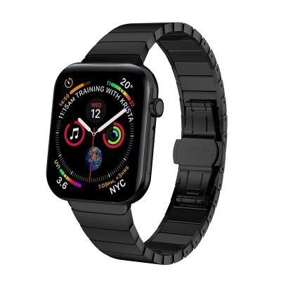 China Luxury Stainless Steel Strap For Apple Watch 38mm 40mm 42mm 44mm Butterfly Buckle Steel Band For iWatch Series 3 Strap 4 5 6 for sale