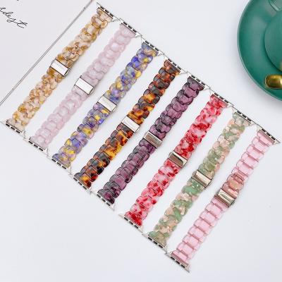 China Colorful Resin Resin Watchband For Apple Watch Band Series 7 6 5 4 3 2 1 Se Wrist Strap For iWatch 38 40 42 44 41 45mm Strap for sale