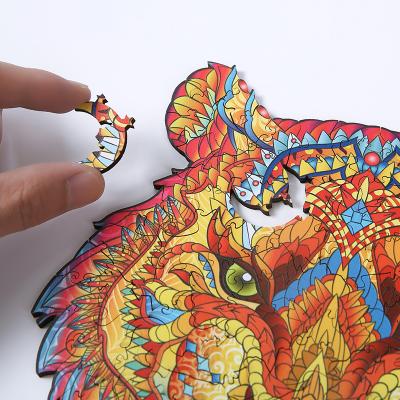 China Hot Selling Toy High Quality 3d IQ IQ 3d Cartoon Brain Puzzle Children Kids Adult Jigsaw Wooden Animal Puzzles for sale