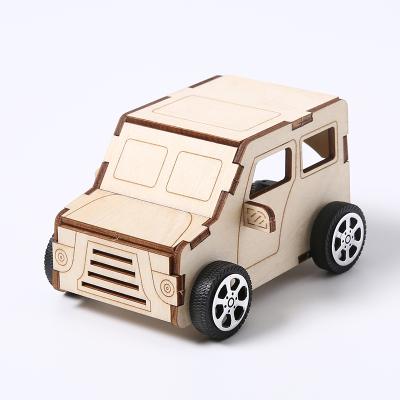 China Eco-friendly laser cutting car 3d pull cart diy 3d wood puzzle Custom wood puzzle toy Amazon seller model for sale