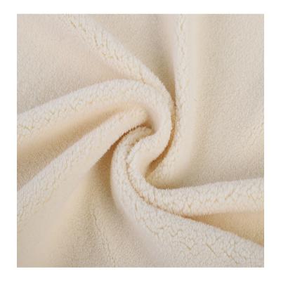 China New Arrival Breathable Customized 100% Polyester High Elasticity Skin Friendly Sherpa Fleece Fabric For Winter Coat for sale