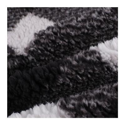 China Factory High Quality 100% Polyester 230gsm Breathable Plaid Printed Sherpa Fleece Fabric For Making Toys for sale