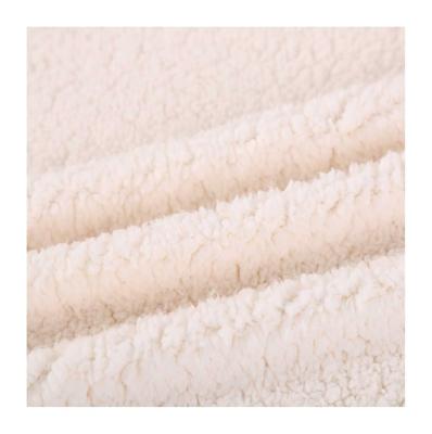 China Breathable high quality 230g full dyed polyester knitted solid color super soft breathable sherpa fleece fabric for sale