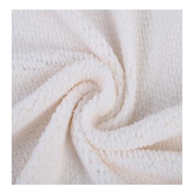 China Breathable Manufacturers Selling Wide Pineapple Lattice Dyed Solid Color Breathable Knitted Sherpa Fleece Fabric for sale