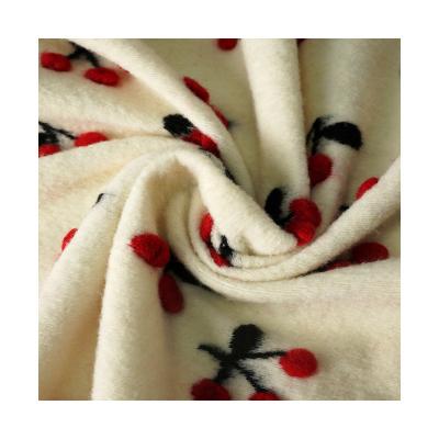 China Wholesale High Quality 100% Comfortable 100% Breathable Polyester Cherry Jacquard Flannel Fleece Fabric 2022 Fashions Great For Clothing for sale