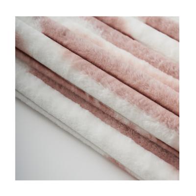 China Breathable Top Selling Rabbit Striped Fur Coat Bag Sweater Colorful Striped Rabbit Fur Fabric Fabric for sale