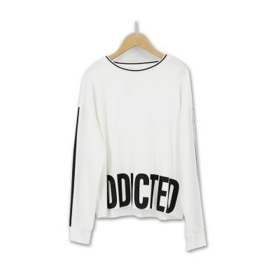 China Casual Oversized Spring Crew Neck Letter Print WASHABLE Long Sheath Women's Sweatshirts for sale