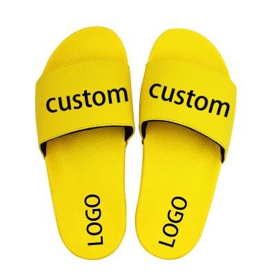 China 2021 New Design Outdoor Sport Men's CUSHIONING Slides Shoes Custom Printing Logo Mens Sandals Shoes PU Slippers For Men for sale