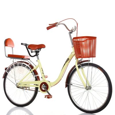 China Various High Carbon Steel Promotional Goods Using 24 Inch Speed ​​Single Women's City Bikes Cycling With Basket for sale