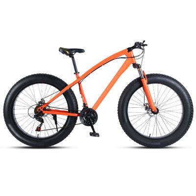 China Steel 26 Inch Ultra Wide Tire Proof Snow Bike Full Frame Shocking Mountain Bike With 27 Speeds Three Spoke Wheel for sale