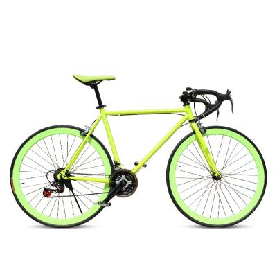 China Cheap blue black white carbon steel 24 speed light carbon sport city bicycle 700C road fixie frame fixed speed gravel bikes for men for sale