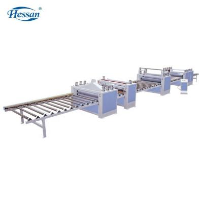 China Hessan Woodworking MDF PUR PUR Paper Paper High-Gloss Hot Melt Glue Machine Hotels Pvc Bonding Production Line Panel Lamination Machine for sale