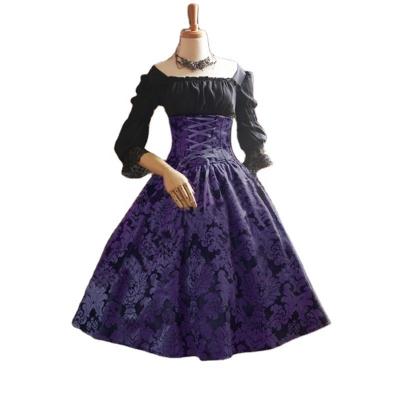 China Women's Halloween Cosplay Costume Women's Halloween Cosplay Costume Plus Size Party Prom Dress Girls Lace up Princess Tight Strap and Waist Dress for sale