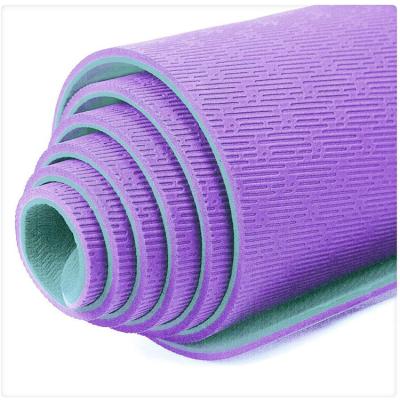 China Custom Made Eco-Friendly Yoga Mats Non Slip With 6mm Eva Foam Thick Suede Printed PU Pilates Band Logo for sale