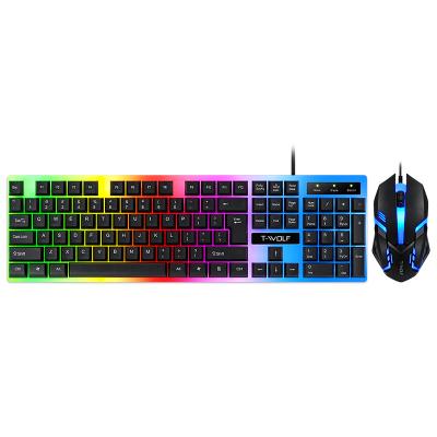 China TF230 LED Keyboard and Mouse for Gaming with 2in1 Backlit Combo for sale