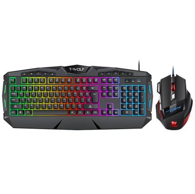 China For Gaming Newcomer RGB Wired Keyboard 19 Anti-Ghosting 104 Key And Gaming Mouse 2 In 1 Combos In Stock for sale