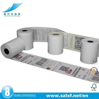 China logo printed thermal paper ATM banknote 57x40x12mm for sale