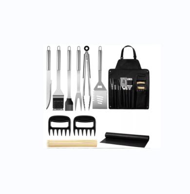 China Easily Cleaned Tools 11-Pieces Apron Grill Set Outdoor Stainless Steel BBQ Rotisserie BBQ Tool Kit BBQ Tool Kits for sale