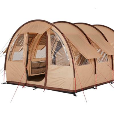 China Large Durable 8 Person Resort Living Tent Easy To Pitch Luxury Tent Tunnel Party Tent Waterproof Beige For Camping for sale