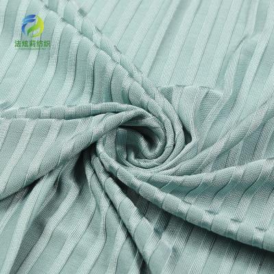 China 230gsm100% high-twist filament high-twist viscous rayon 10x6 rib jersey interlock high quality silky shiny single pique knitted fabric for sale