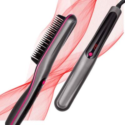 China Manufacturer Wholesale Outdoor Plastic Handle Tourmaline Ceramic Hair Straightener Comb Brush for sale