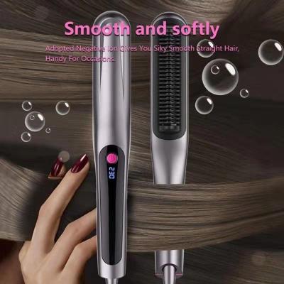 China Best Selling Outdoor LCD Display Electric Comb With Anti-scald Feature For Beauty Fast Hair Straightener Brush for sale