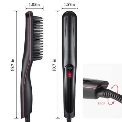 China Outdoor Drop Shipping Generator LCD Display Straightener Styling Tool Professional Brush Hair Straightening Comb for sale