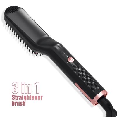 China Hotel Most Popular Led Display Hair Straightener For Salon 3 In 1 Straightening Brush for sale