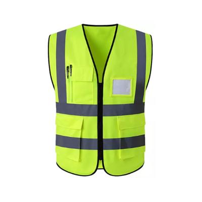 China High Mesh Hook Loop Safety Vest Reflective Safety Vest Work Hi Vis Reflective Vests Hot In China Yellow Orange OEM Customized PVC Logo Fabric for sale