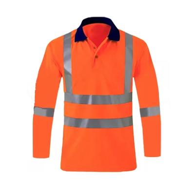 China Custom High Reflective High Visibility Safety T-shirt Construction Work Shirts Hi Viz With Pocket T Shirts With Long Sleeves For Men for sale