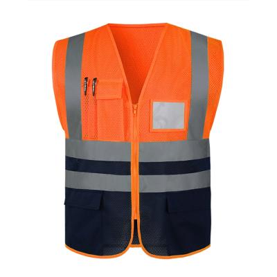 China High Visibility Mesh Hook Loop Safety Vest Reflective Safety Vest Work Hi Vis Reflective Vests Hot In China Yellow Orange OEM Customized PVC Logo Fabric for sale