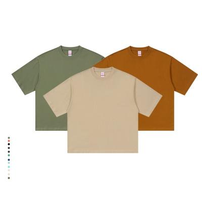 China Anti-wrinkle 2023 spring and summer new 220g camping color American oversize short sleeve T-shirt for sale