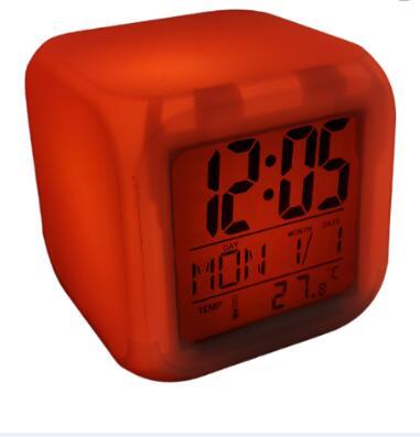 China Calendars 7 Color Change Led Digital Alarm Clock With Radio Clock And Alarm for sale