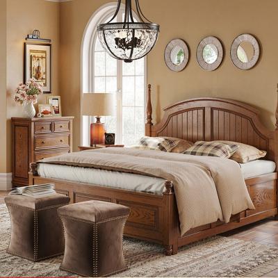 China Other Contemporary Style Home Furniture Solid Wood Bed With Environmental Painting for sale