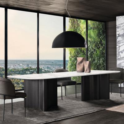 China (Other) Hot Selling Modern Dining Room Adjustable Customize Furniture Large Marble Dining Table Set 8 Seater for sale