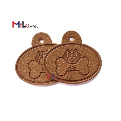 China Washable Custom Design Leather Tag Leather Patches With Embossed LogoPU Leather Patches Clothing Tag For Hat Bags Shoes Clothes for sale