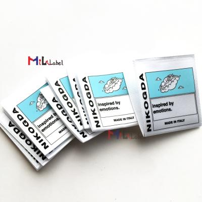 China Wholesale Washable Apparel Labels Garment Labels Clothes Tags Custom Label Printed Satin Label for sale